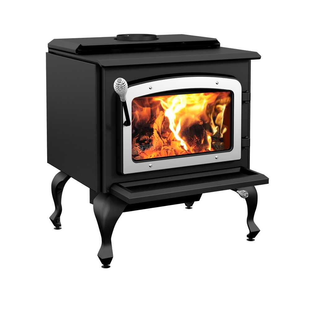 Wood Stove | Escape 1800 Brushed Nickel Door +Cast Iron Legs | Drolet